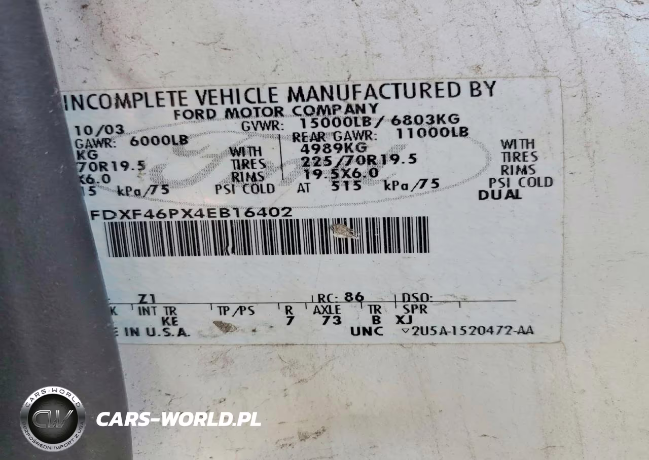 2004 Ford F450 Super Duty VIN:1FDXF46PX4EB16402 - 12