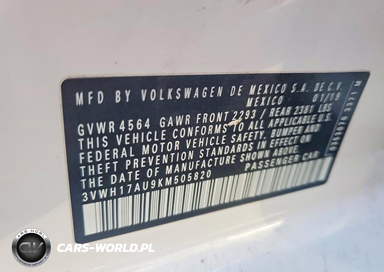 2019 Volkswagen Golf Alltrack S VIN:3VWH17AU9KM505820 - 12