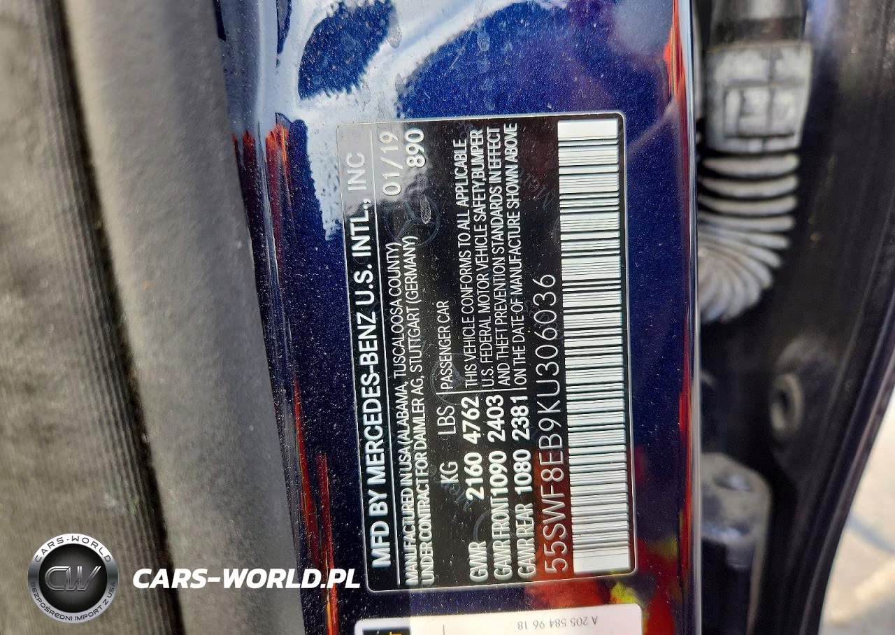 2019 Mercedes-Benz C 300 4Matic VIN:55SWF8EB9KU306036 - 12