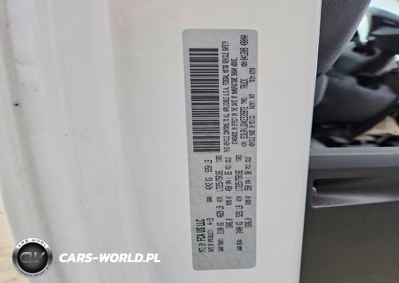 2019 Ram Promaster VIN:3C6URVJGXKE535872 - 14