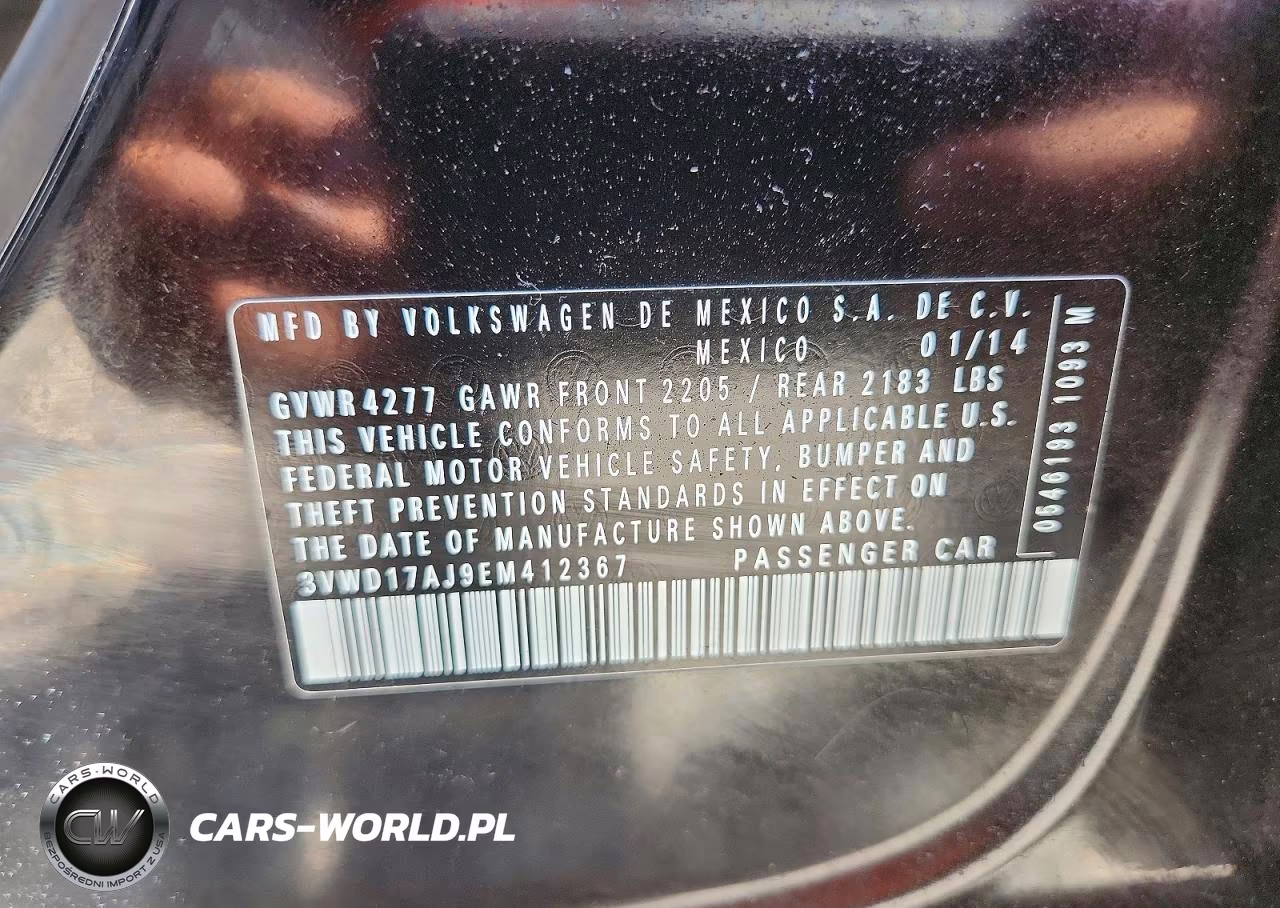 2014 Volkswagen Jetta Se VIN:3VWD17AJ9EM412367 - 12
