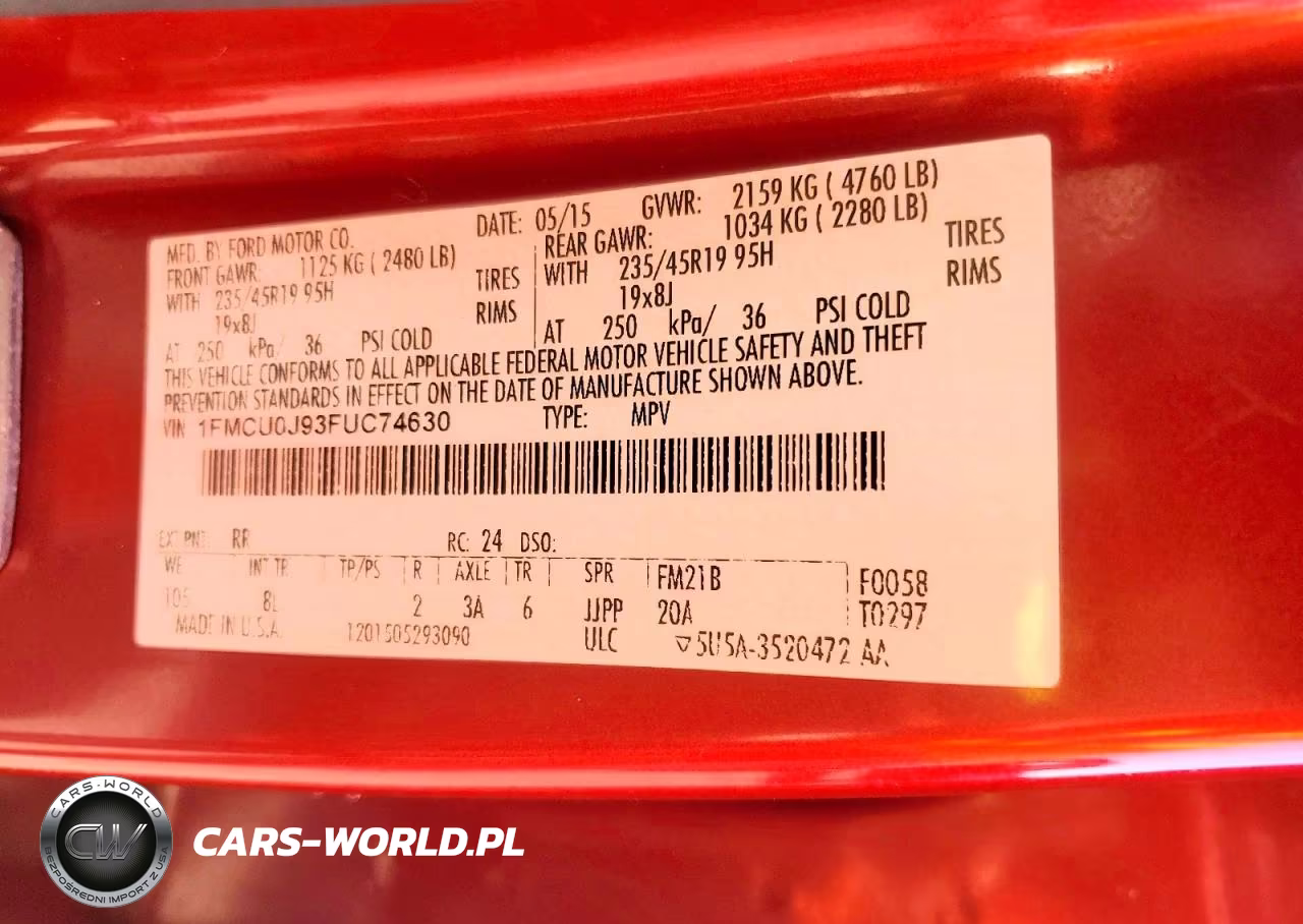 2015 Ford Escape Titanium VIN:1FMCU0J93FUC74630 - 13