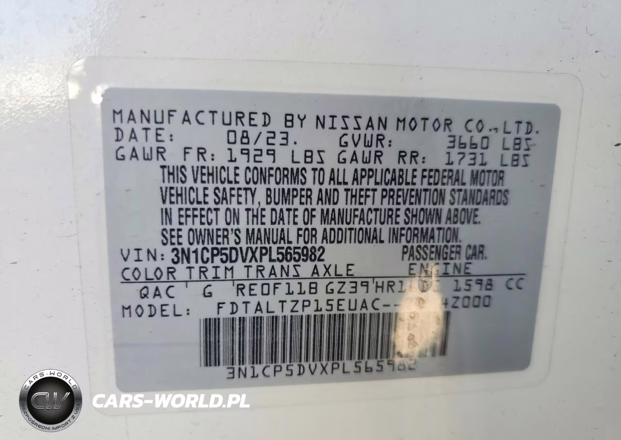 2023 Nissan Kicks Sr VIN:3N1CP5DVXPL565982 - 12