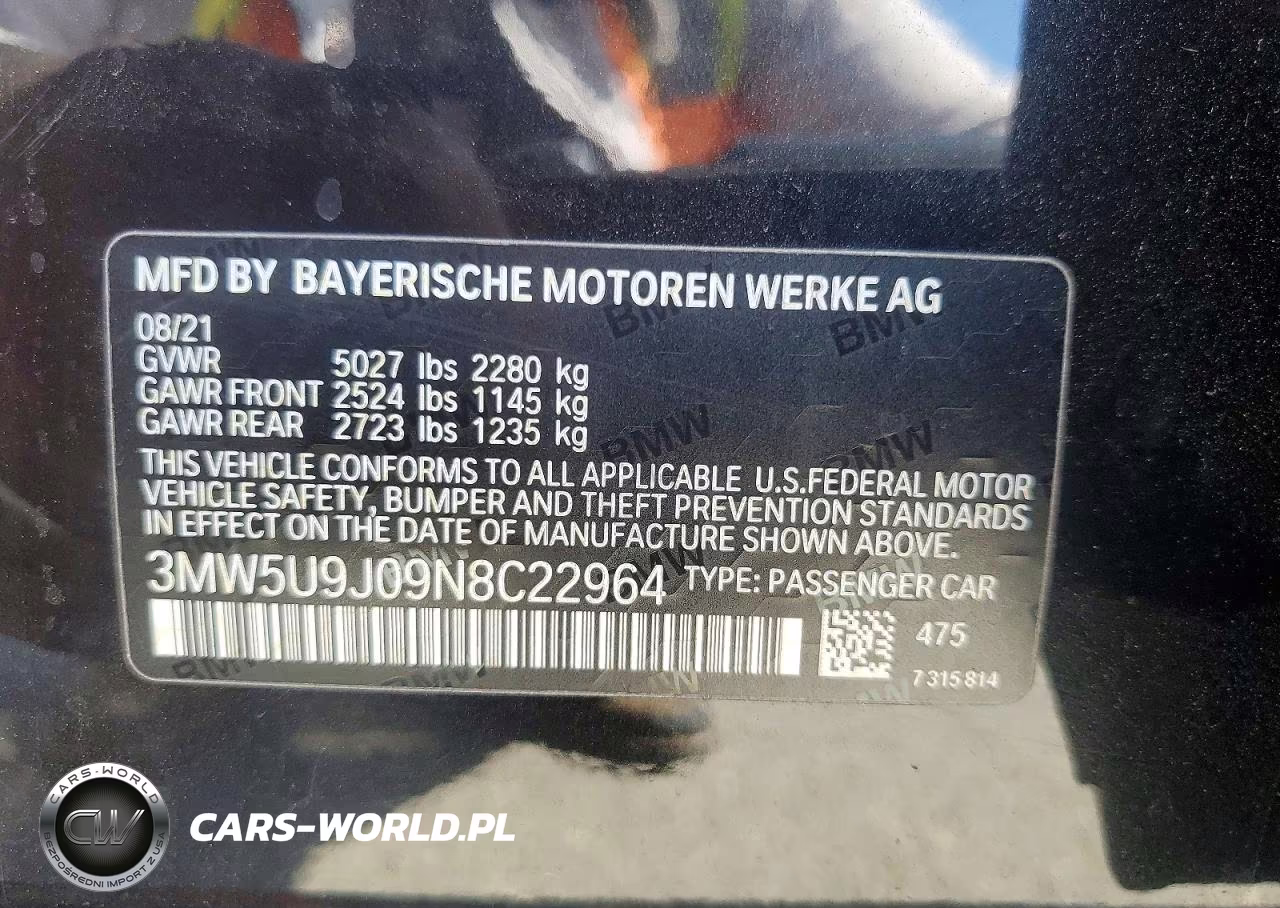 2022 BMW M340Xi VIN:3MW5U9J09N8C22964 - 12