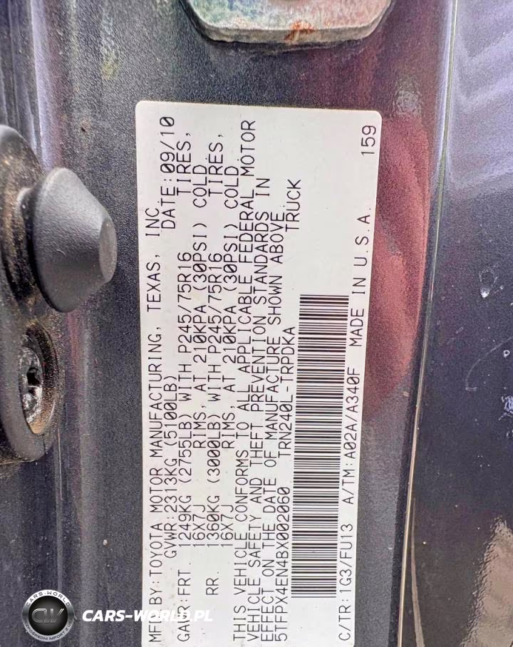 2011 Toyota Tacoma Base VIN:5TFPX4EN4BX002060 - 10