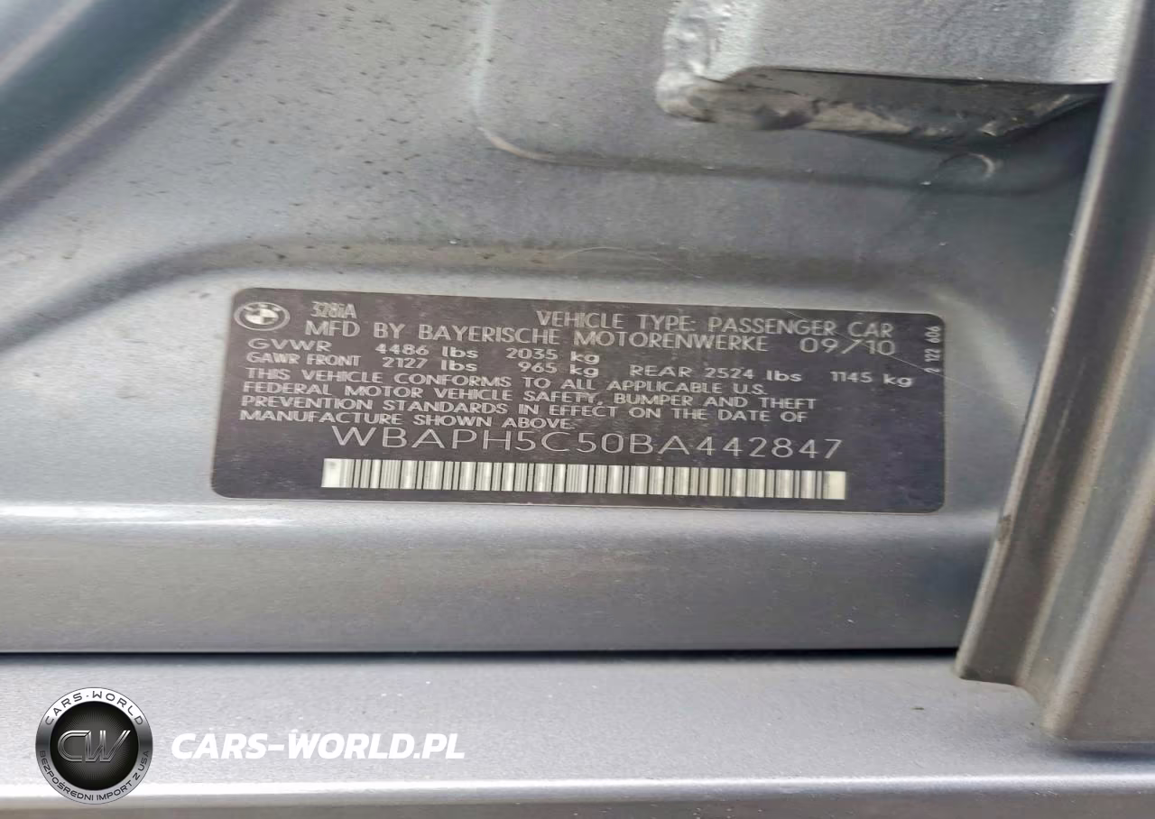 2011 BMW 328 I Sulev VIN:WBAPH5C50BA442847 - 12