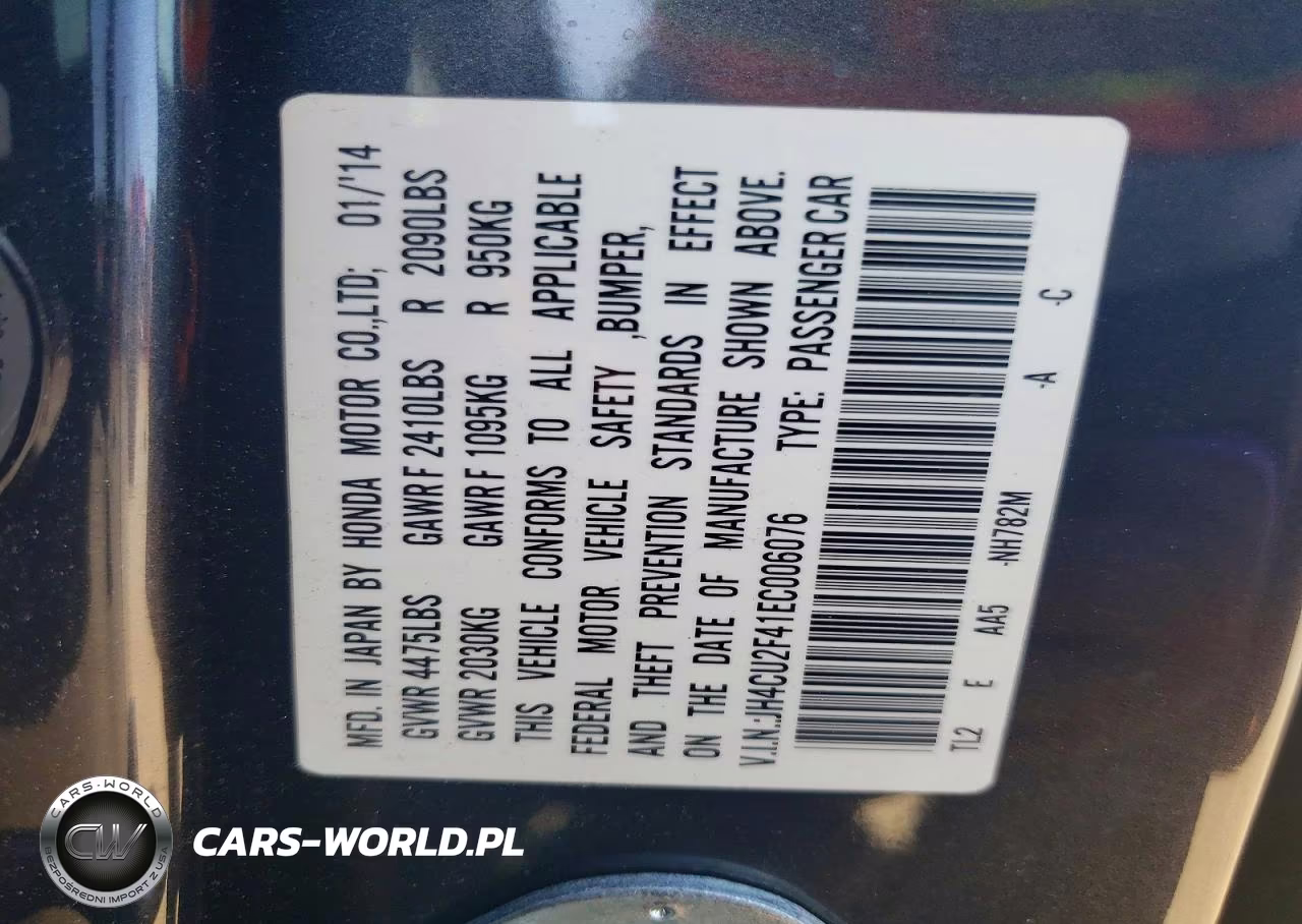 2014 Acura Tsx VIN:JH4CU2F41EC006076 - 12