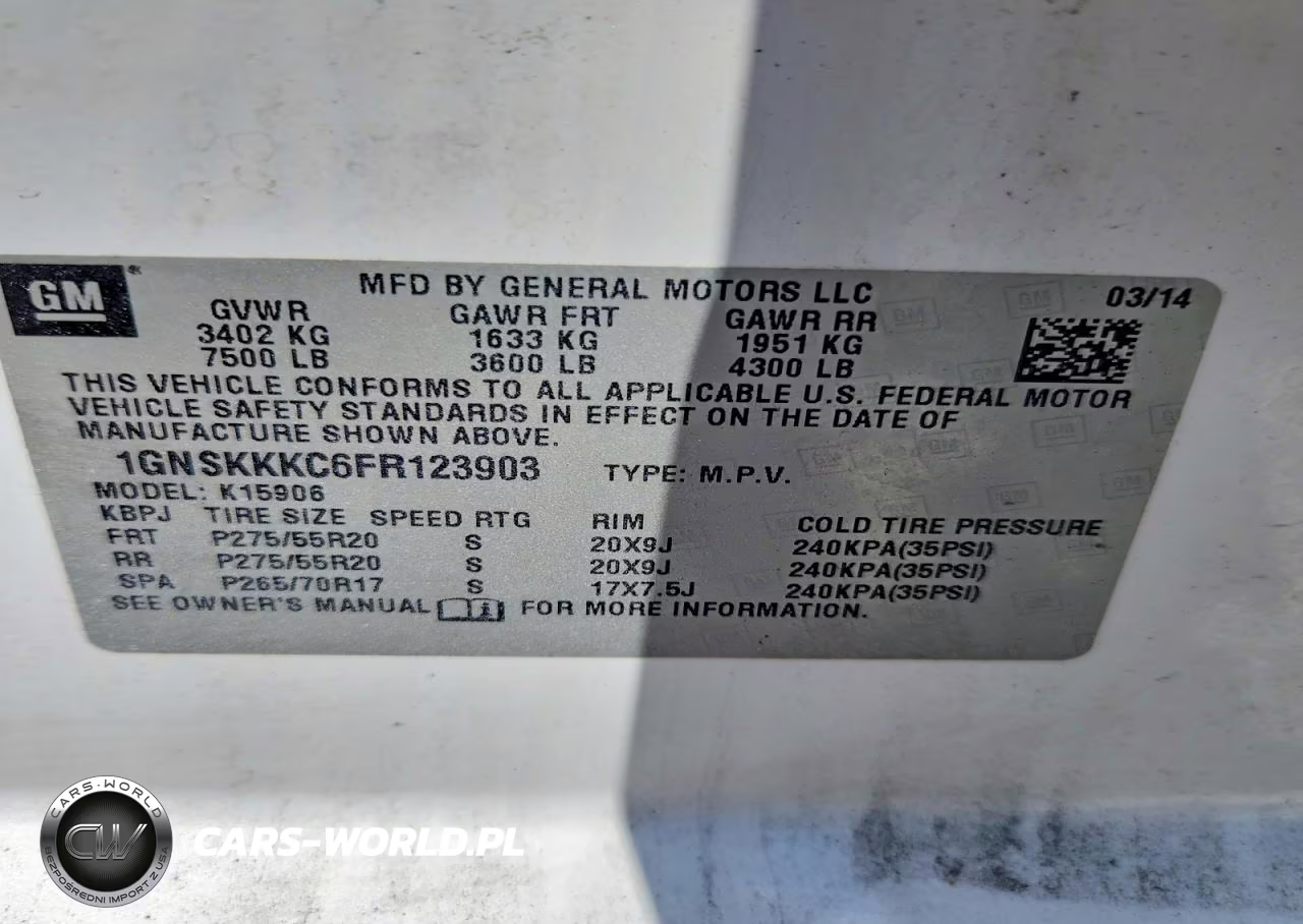 2015 Chevrolet Suburban K1500 Ltz VIN:1GNSKKKC6FR123903 - 13