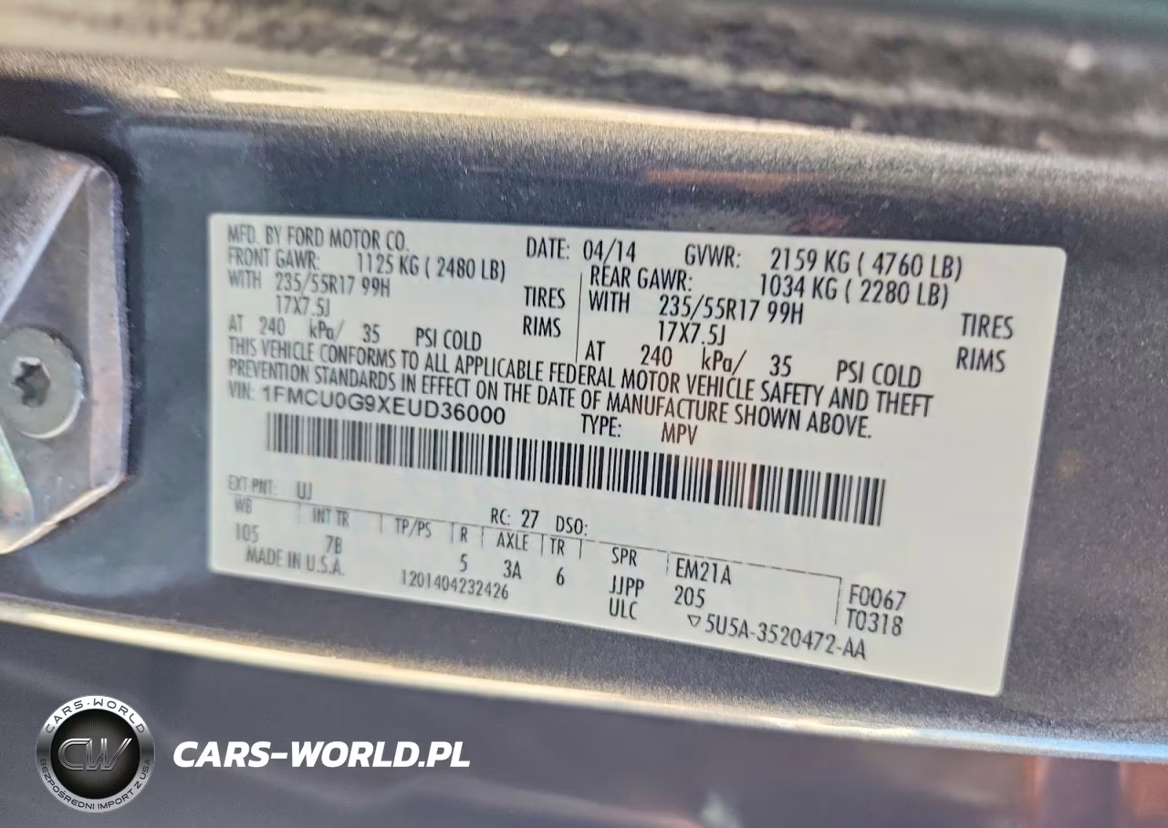 2014 Ford Escape Se VIN:1FMCU0G9XEUD36000 - 13