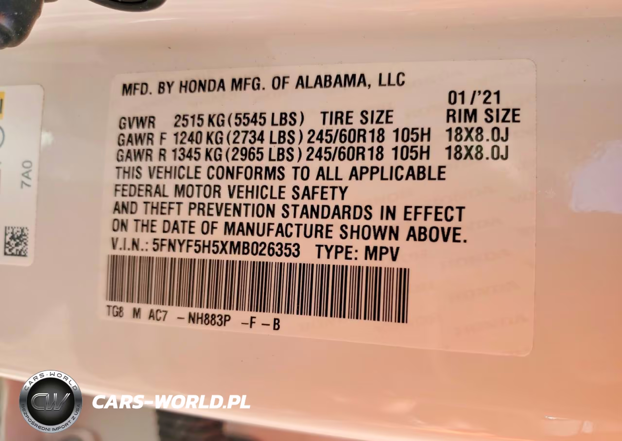 2021 Honda Pilot Exl VIN:5FNYF5H5XMB026353 - 13