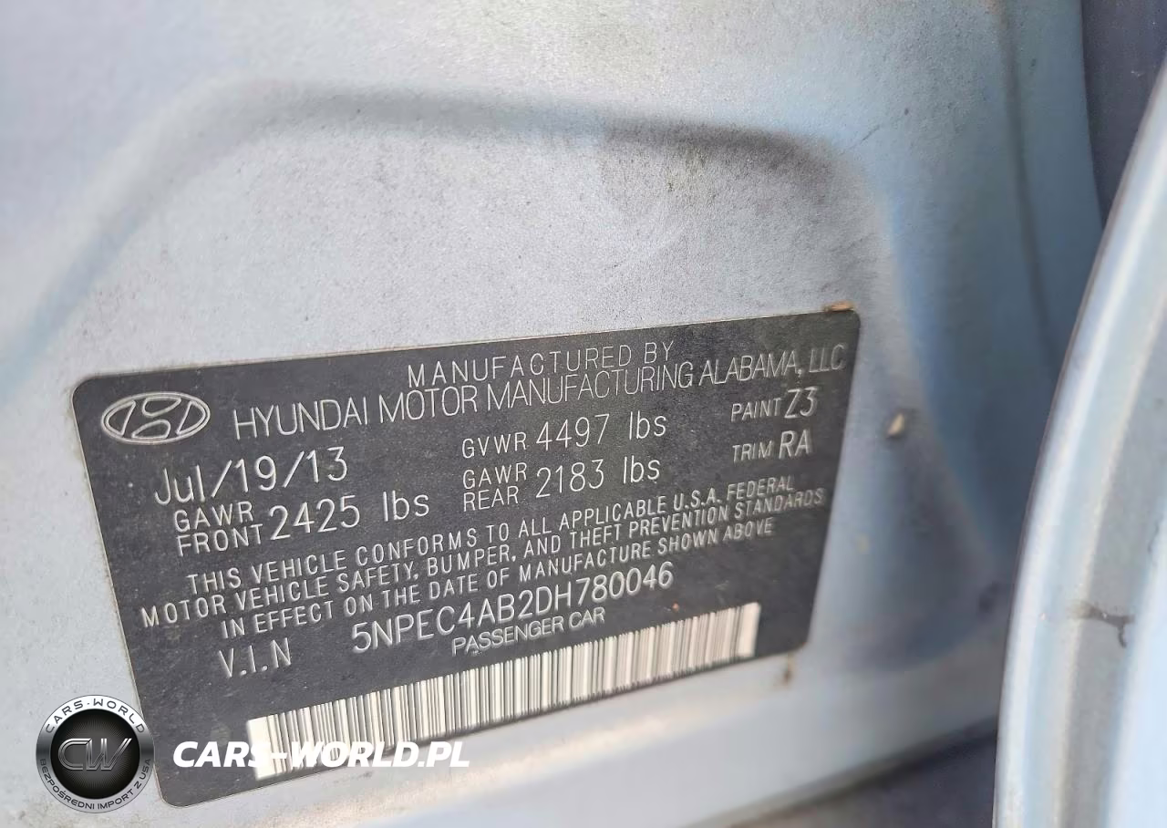 2013 Hyundai Sonata Limited 2.0T VIN:5NPEC4AB2DH780046 - 12