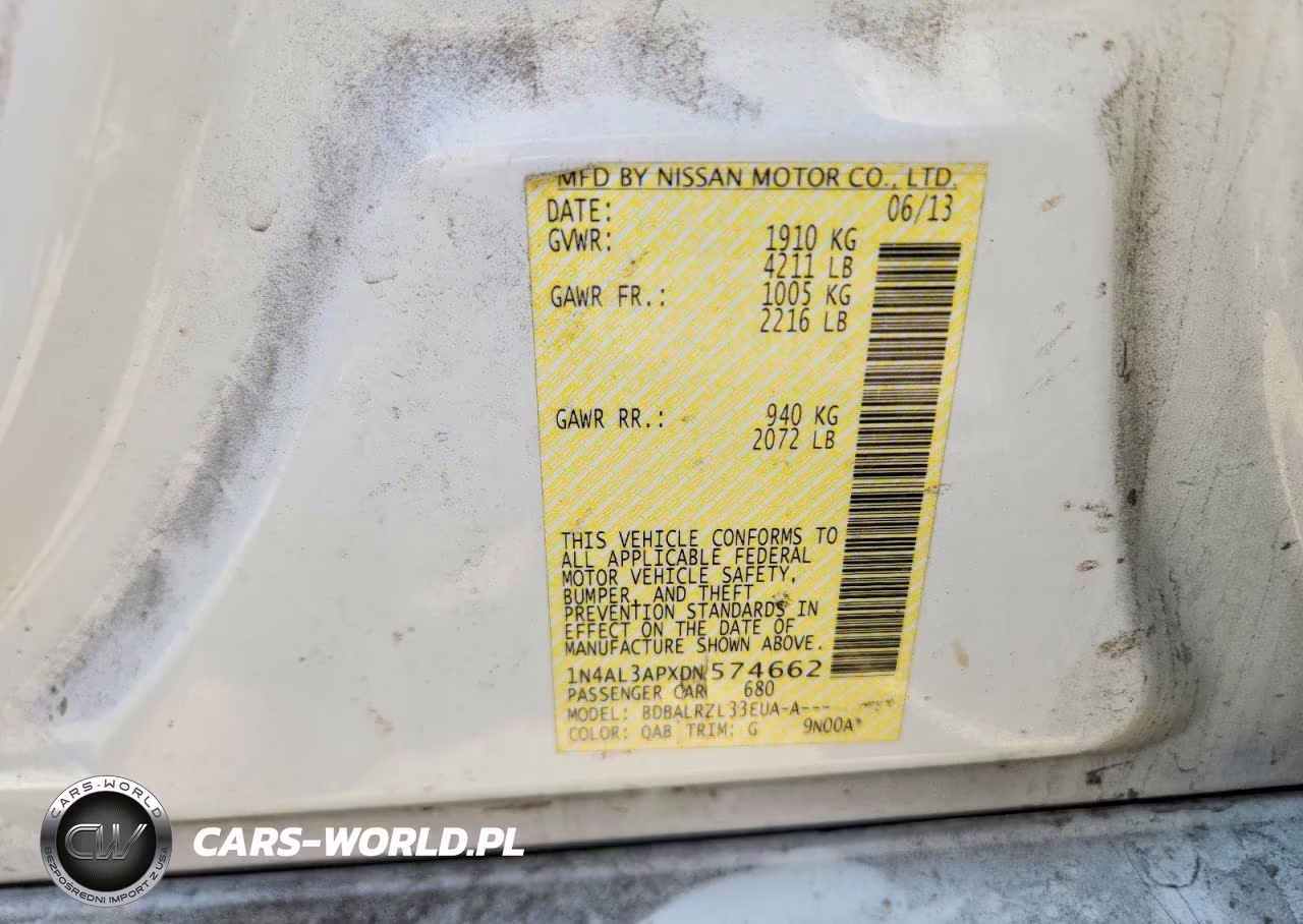 2013 Nissan Altima 2.5 VIN:1N4AL3APXDN574662 - 12