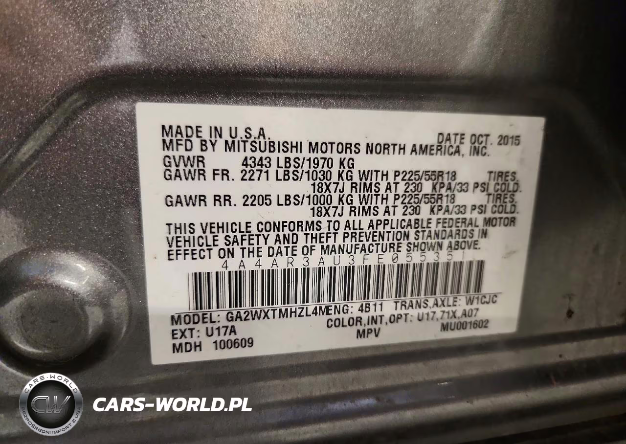 2015 Mitsubishi Outlander Sport Es VIN:4A4AR3AU3FE055351 - 13