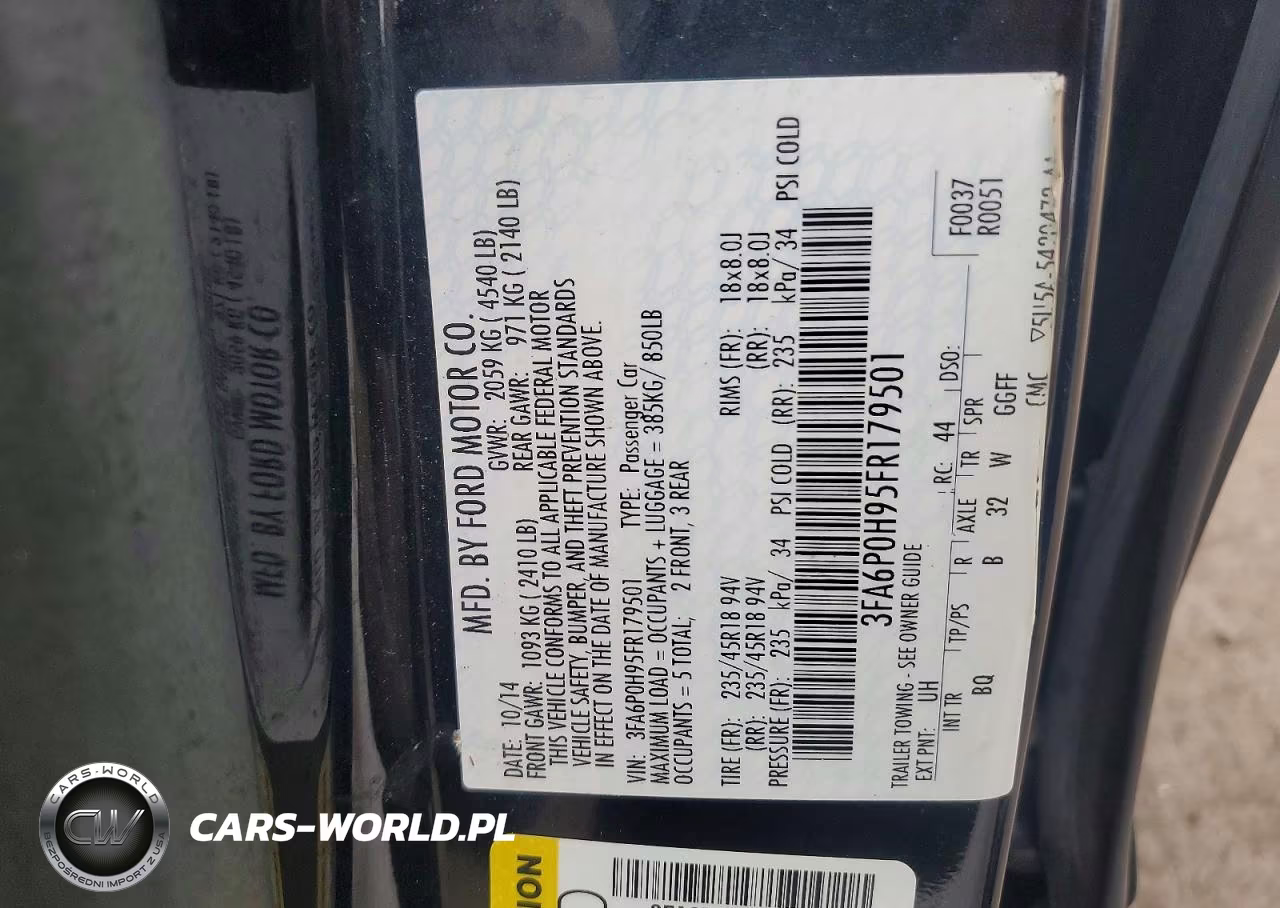 2015 Ford Fusion Se VIN:3FA6P0H95FR179501 - 12