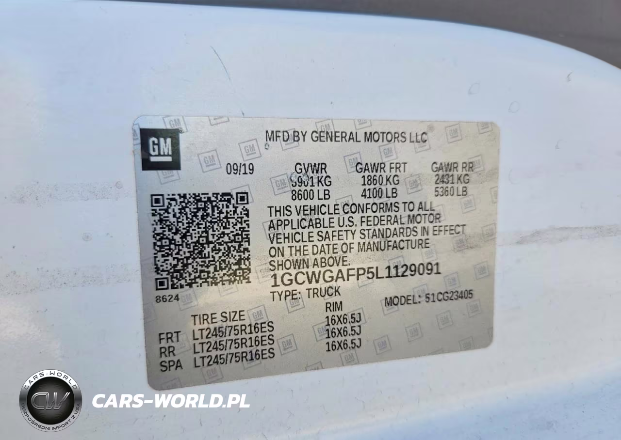 2020 Chevrolet Express G2500 Delivery Van VIN:1GCWGAFP5L1129091 - 13