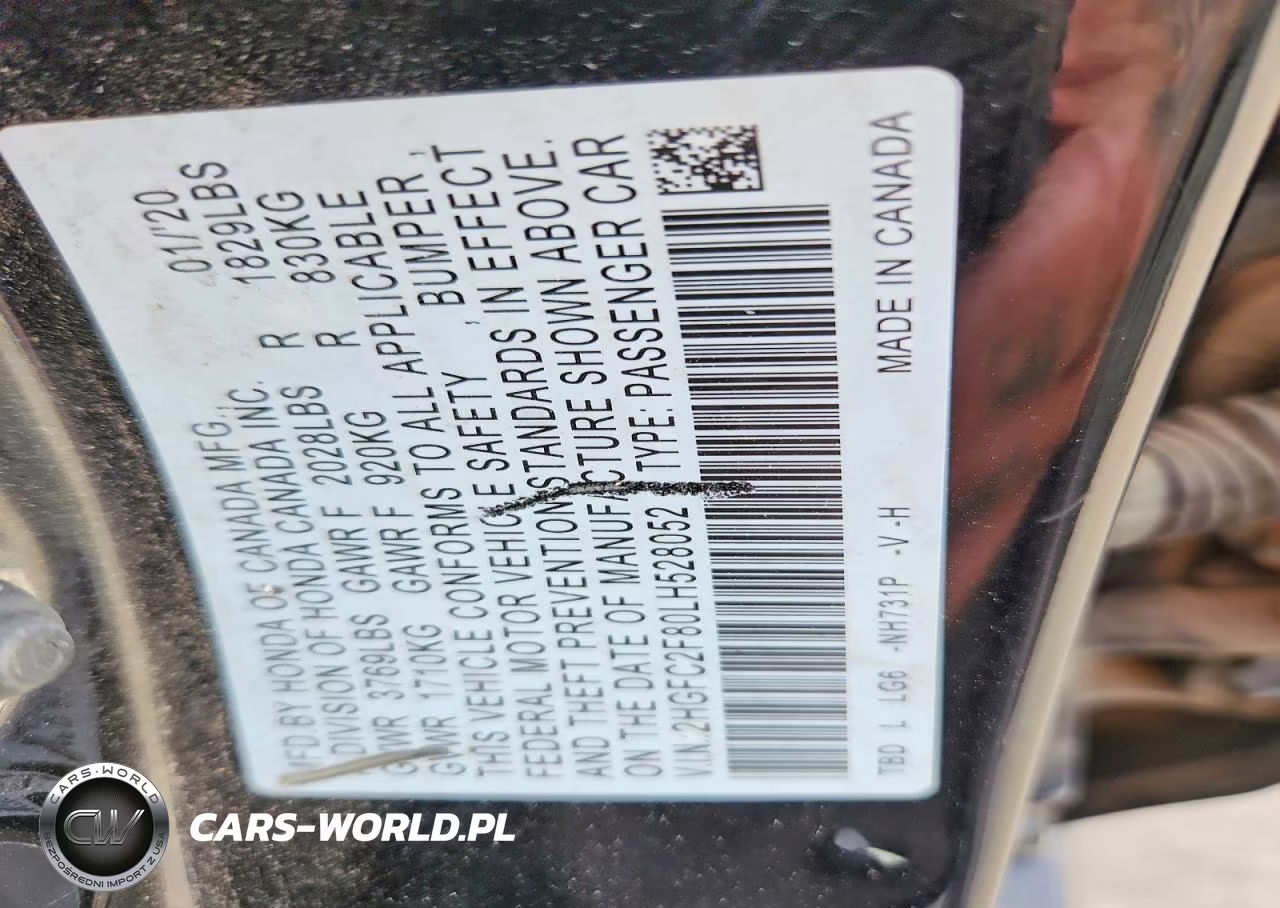 2020 Honda Civic Sport VIN:2HGFC2F80LH528052 - 12