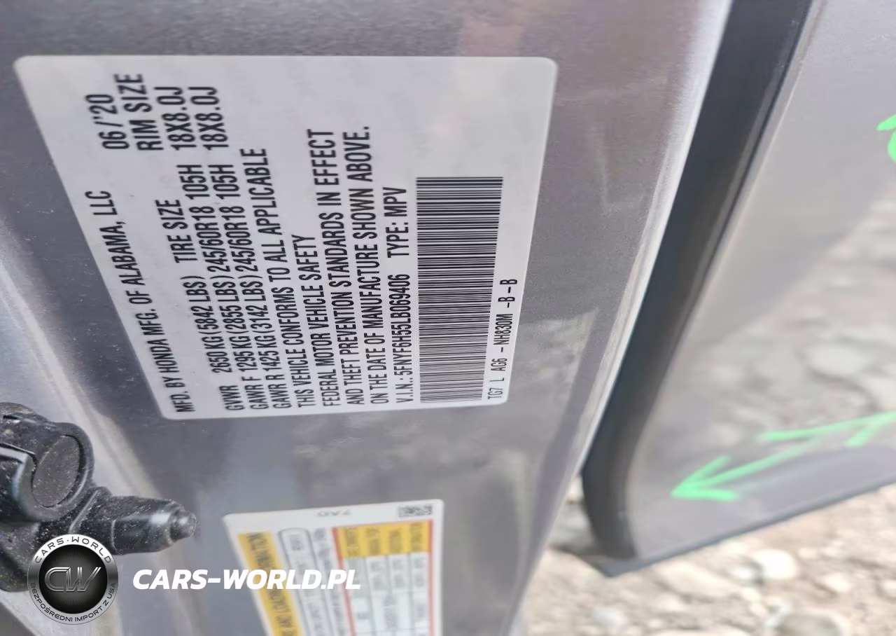 2020 Honda Pilot Exl VIN:5FNYF6H55LB069406 - 13