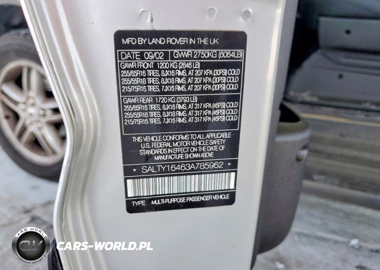2003 Land Rover Discovery Ii Se VIN:SALTY16463A785962 - 12