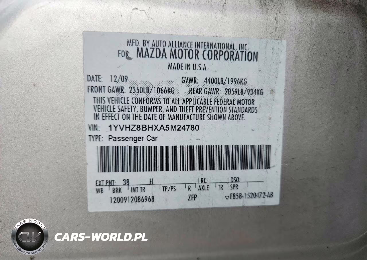 2010 Mazda 6 I VIN:1YVHZ8BHXA5M24780 - 13