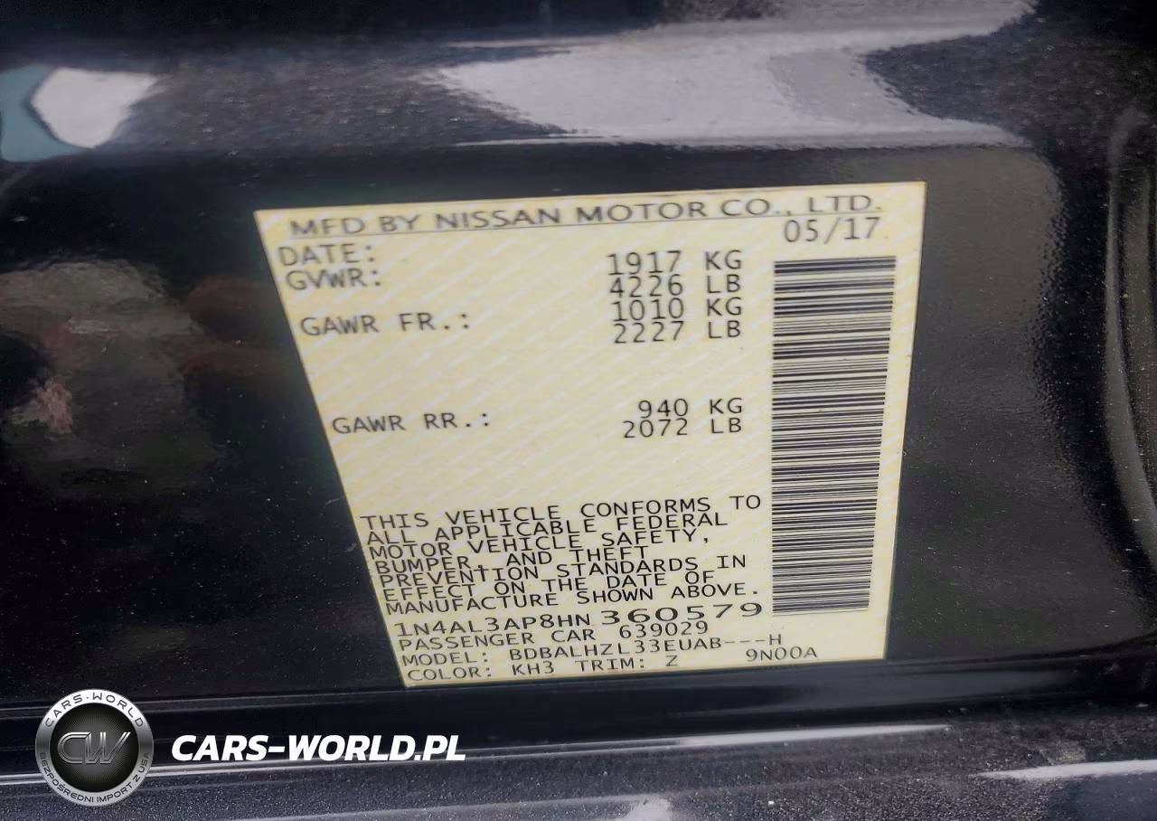 2017 Nissan Altima 2.5 Sr VIN:1N4AL3AP8HN360579 - 12