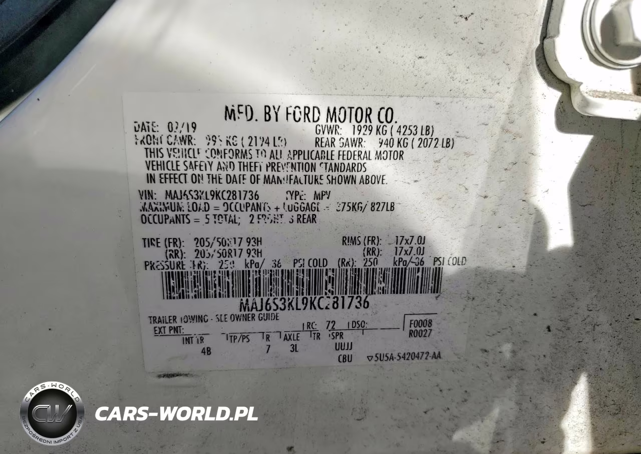 2019 Ford Ecosport Titanium VIN:MAJ6S3KL9KC281736 - 13