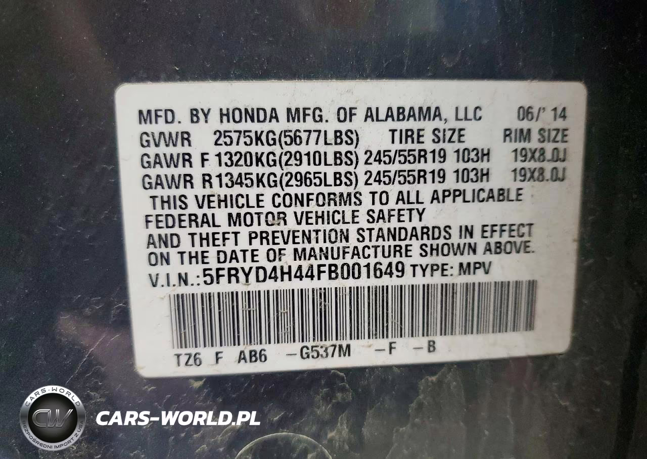 2015 Acura Mdx Technology VIN:5FRYD4H44FB001649 - 13