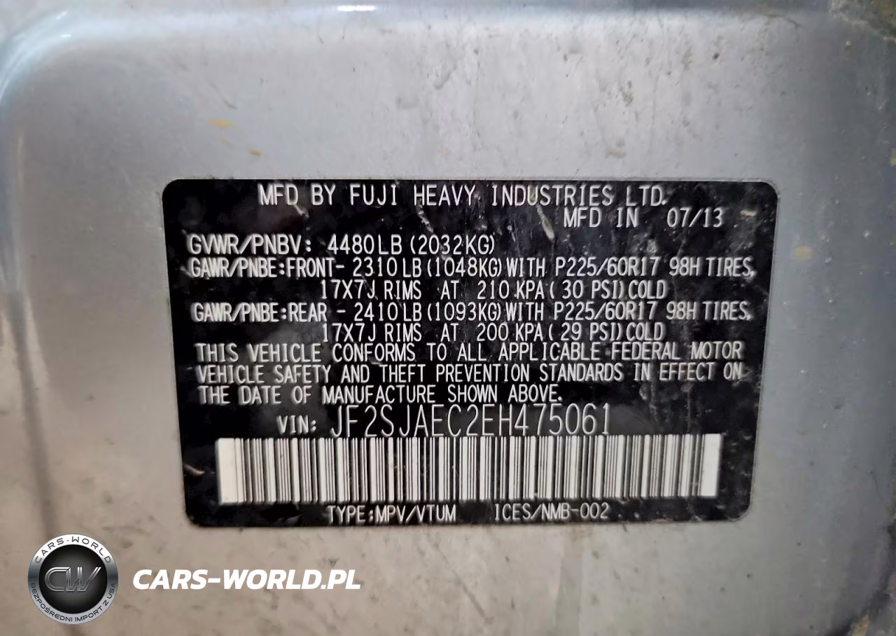 2014 Subaru Forester 2.5I Premium VIN:JF2SJAEC2EH475061 - 13