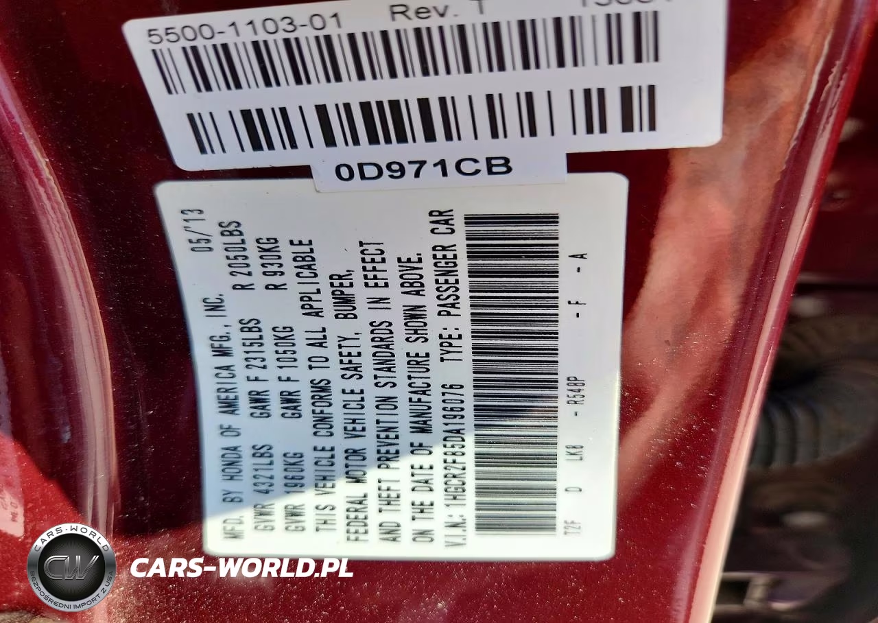 2013 Honda Accord Exl VIN:1HGCR2F85DA196076 - 13