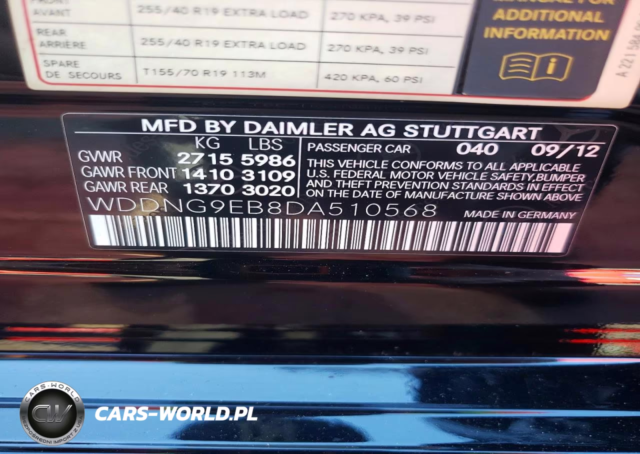 2013 Mercedes-Benz S 550 4Matic VIN:WDDNG9EB8DA510568 - 12