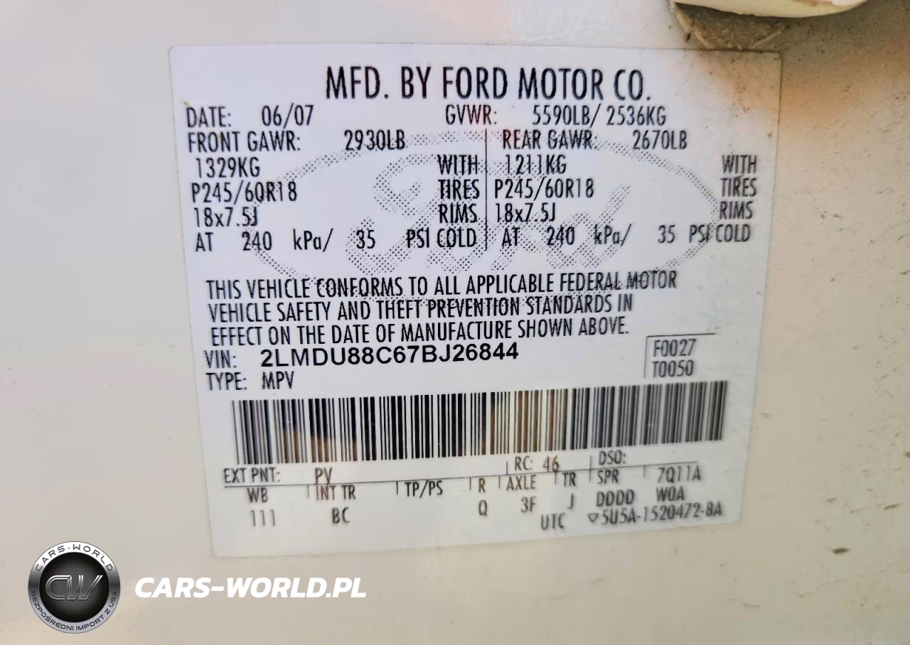 2007 Lincoln Mkx VIN:2LMDU88C67BJ26844 - 12