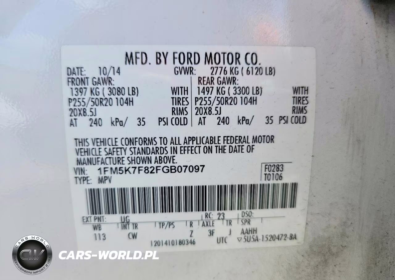 2015 Ford Explorer Limited VIN:1FM5K7F82FGB07097 - 14