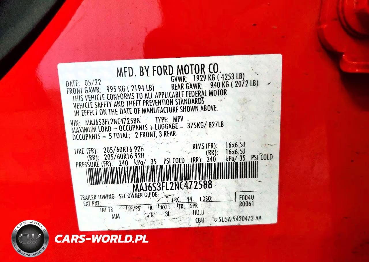 2022 Ford Ecosport S VIN:MAJ6S3FL2NC472588 - 13