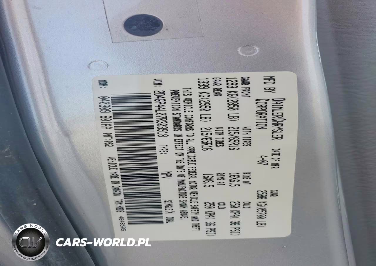 2007 Dodge Grand Caravan Sxt VIN:2D4GP44L07R303918 - 13