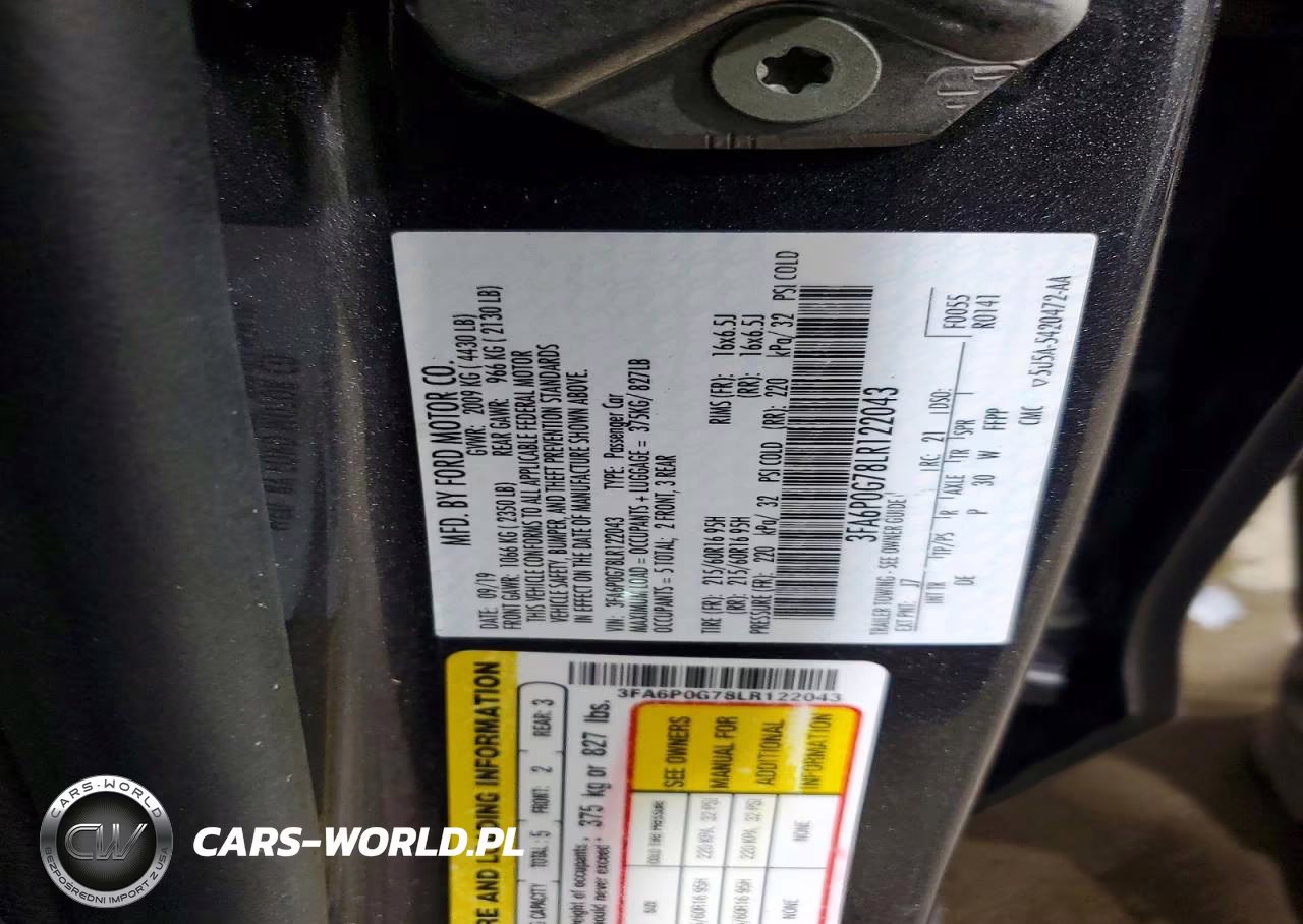 2020 Ford Fusion S VIN:3FA6P0G78LR122043 - 13