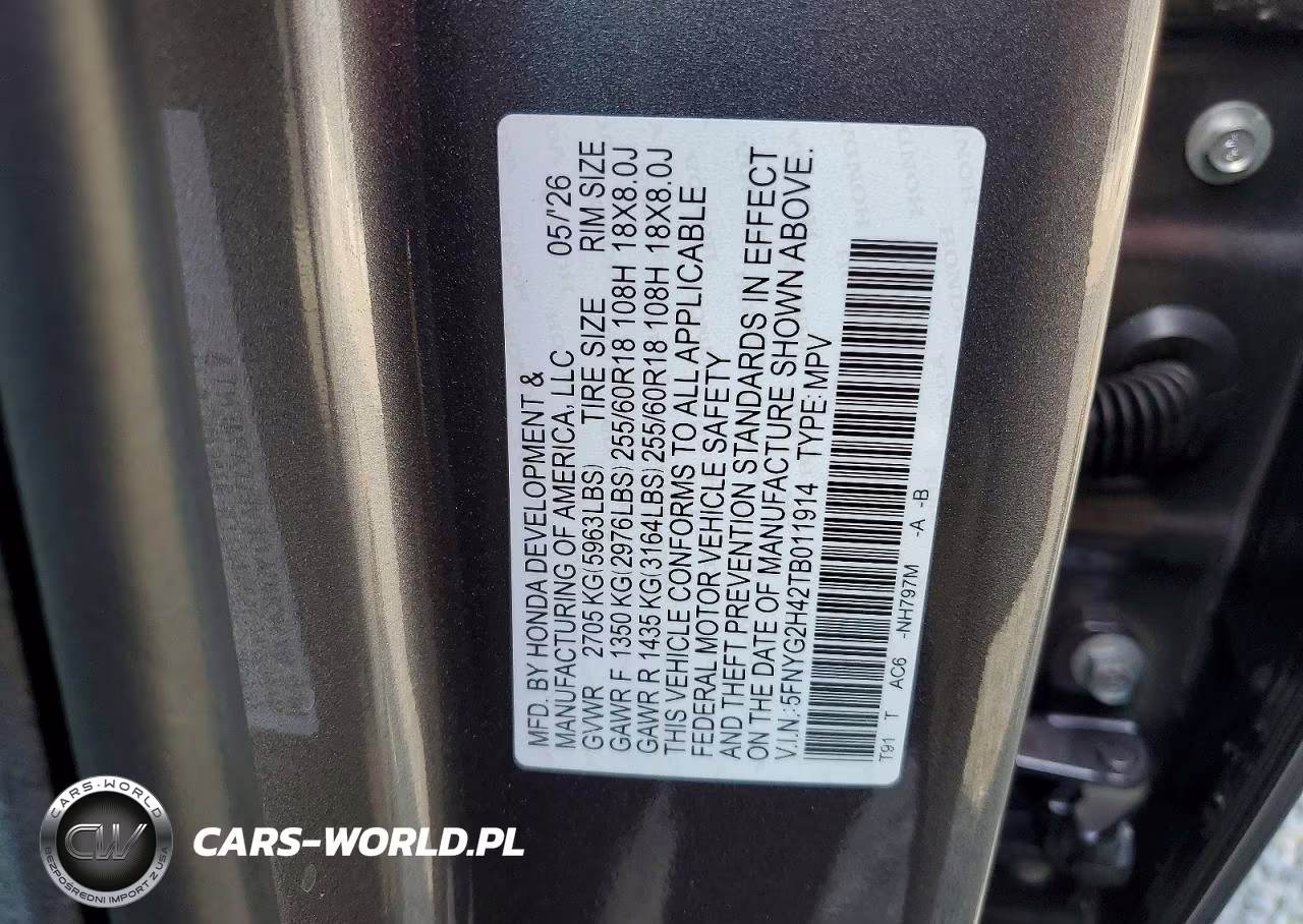 2026 Honda Pilot Exl VIN:5FNYG2H42TB011914 - 13