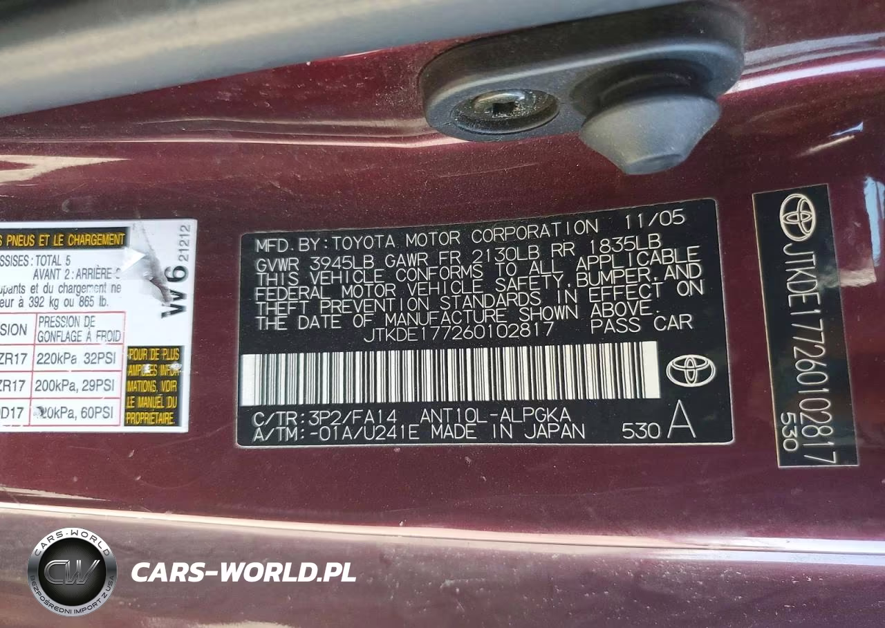 2006 Scion Tc Base VIN:JTKDE177260102817 - 13