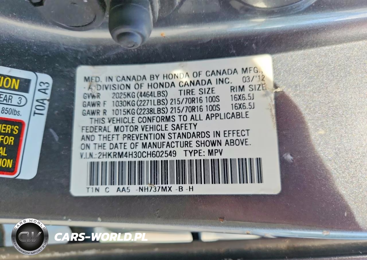 2012 Honda Cr-V Lx VIN:2HKRM4H30CH602549 - 13
