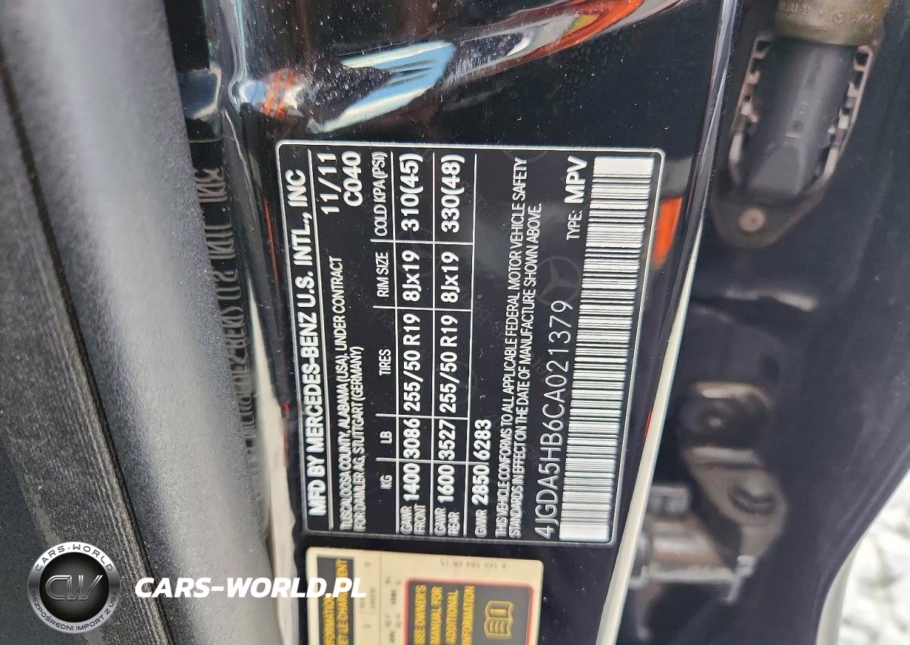 2012 Mercedes-Benz Ml 350 4Matic VIN:4JGDA5HB6CA021379 - 13