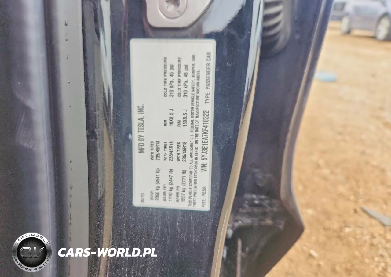 2019 Tesla Model 3 VIN:5YJ3E1EA7KF410322 - 13