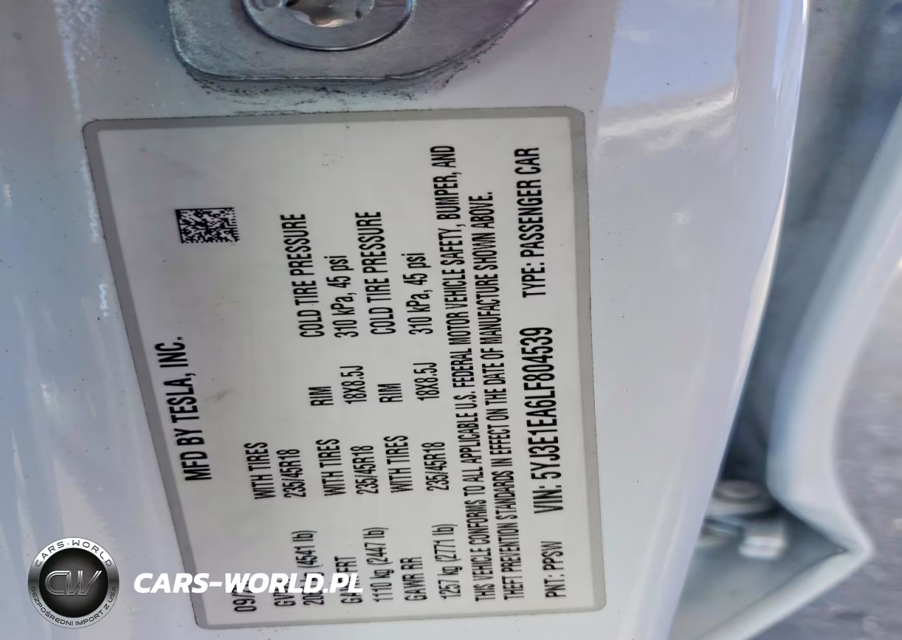 2020 Tesla Model 3 VIN:5YJ3E1EA6LF804539 - 13