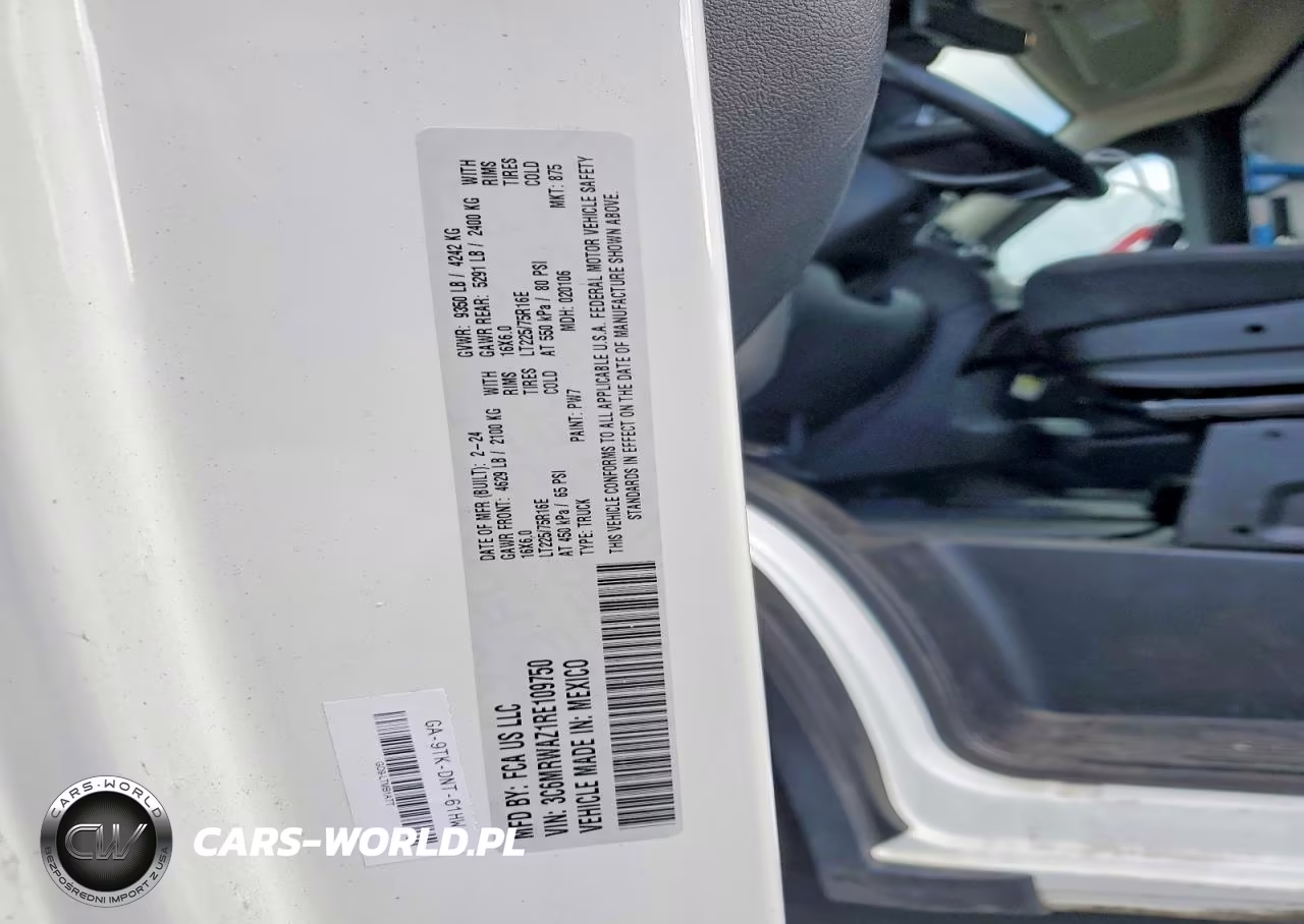 2024 Ram Promaster 3500 Delivery Van VIN:3C6MRWAZ1RE109750 - 13