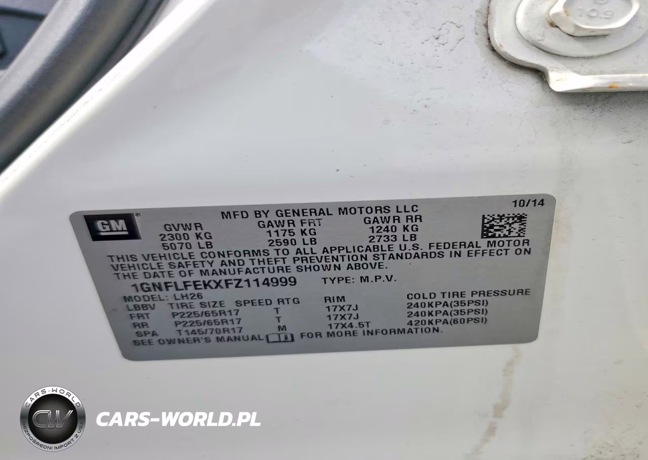 2015 Chevrolet Equinox Lt VIN:1GNFLFEKXFZ114999 - 14