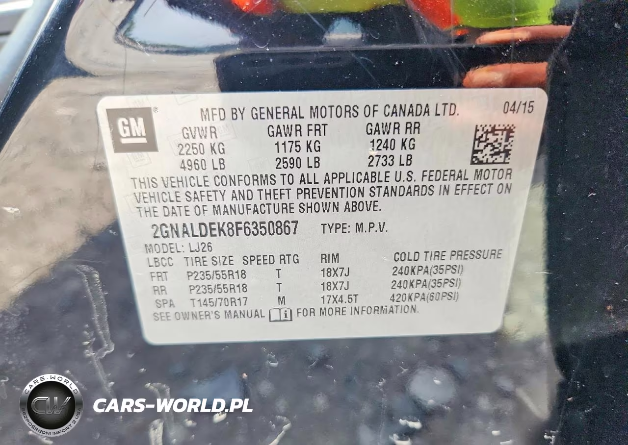 2015 Chevrolet Equinox Ltz VIN:2GNALDEK8F6350867 - 12