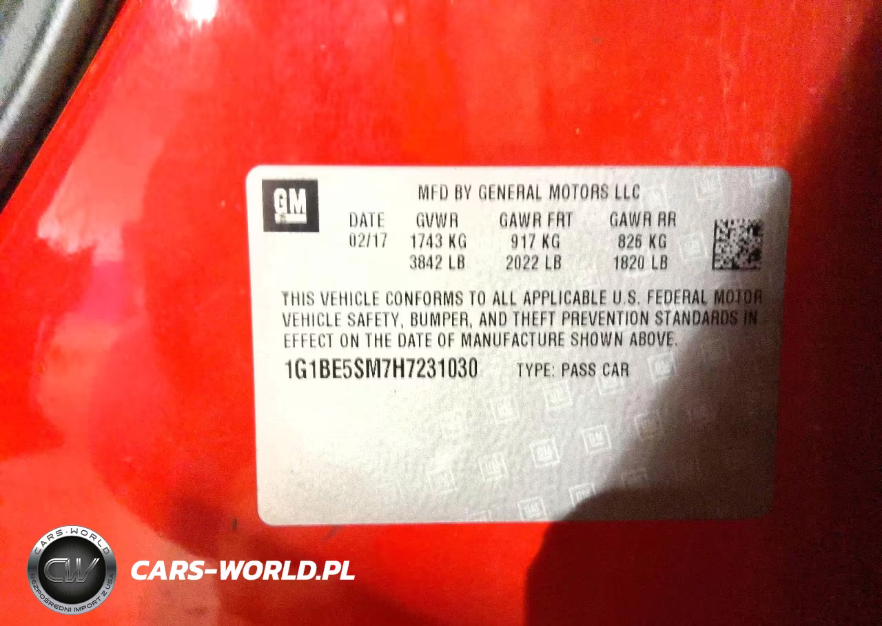 2017 Chevrolet Cruze Lt VIN:1G1BE5SM7H7231030 - 12