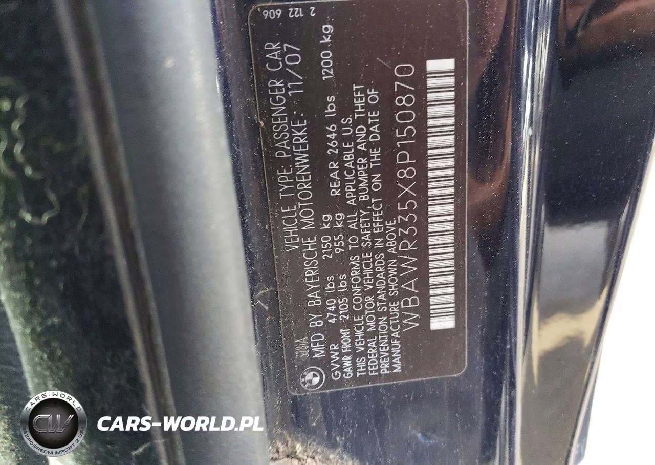 2008 BMW 328 I Sulev VIN:WBAWR335X8P150870 - 12
