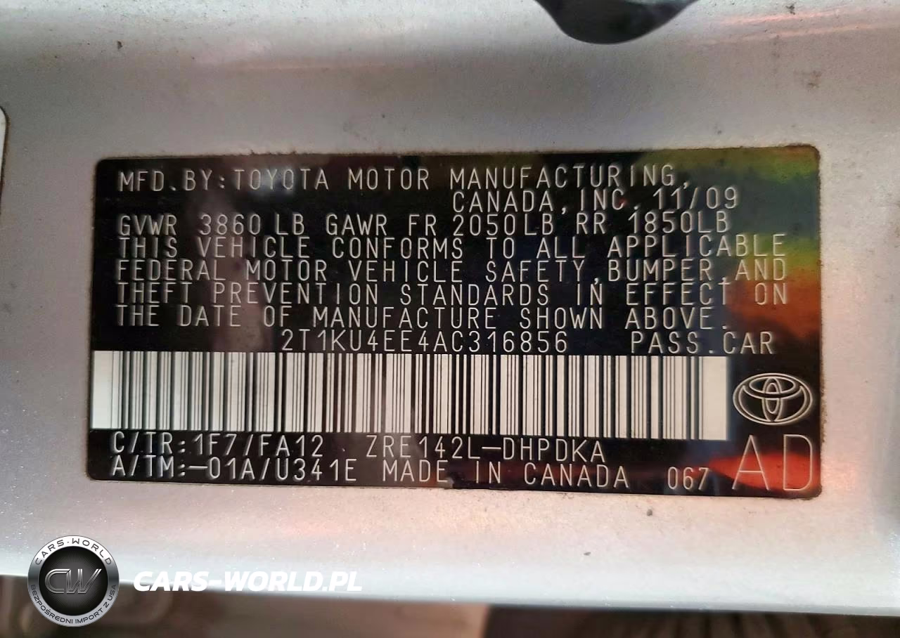 2010 Toyota Matrix Base VIN:2T1KU4EE4AC316856 - 12