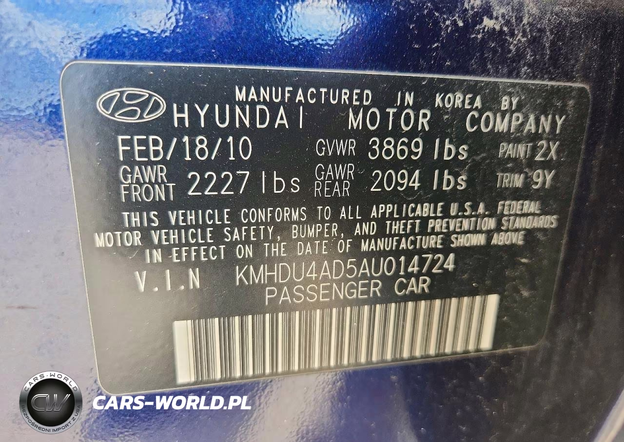 2010 Hyundai Elantra Gls VIN:0LDL0T60301246 - 12