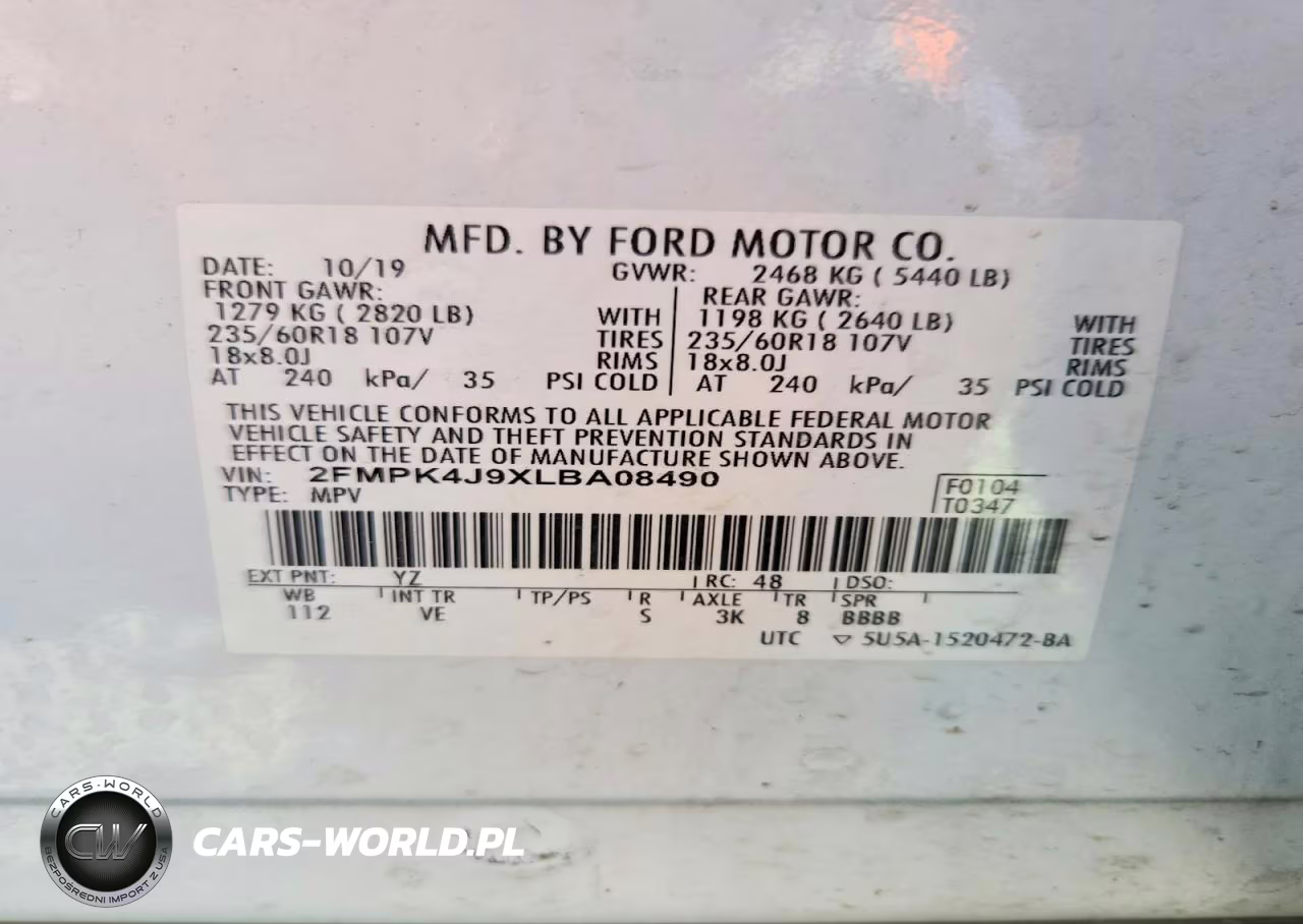 2020 Ford Edge Sel VIN:2FMPK4J9XLBA08490 - 13