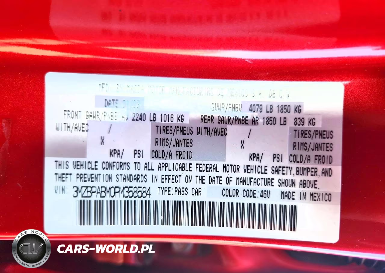 2023 Mazda 3 Select VIN:3MZBPABM0PM358584 - 12