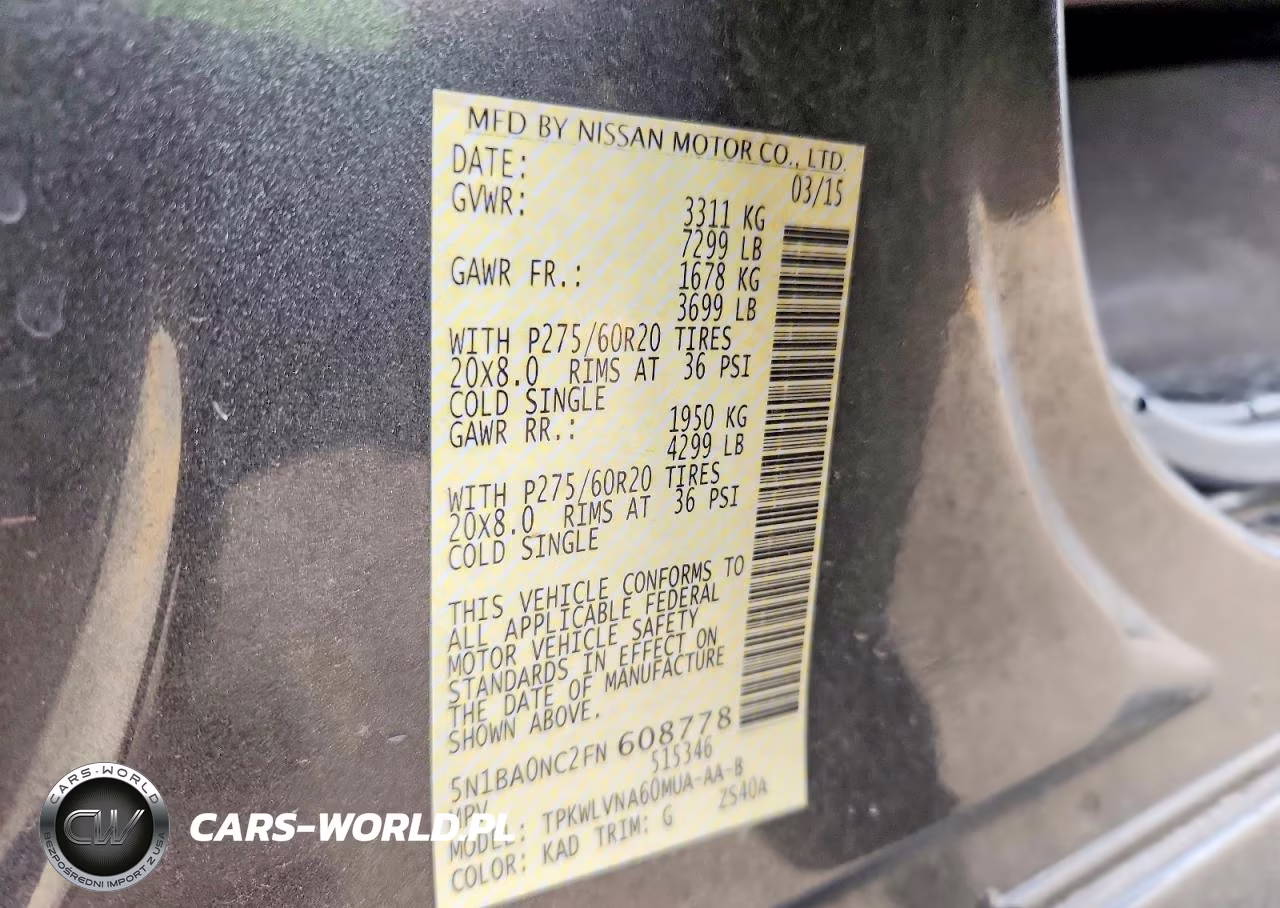 2015 Nissan Armada Sl VIN:5N1BA0NC2FN608778 - 13